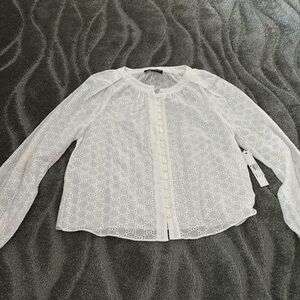 Central Park west white medium eyelet top new with tags nwt